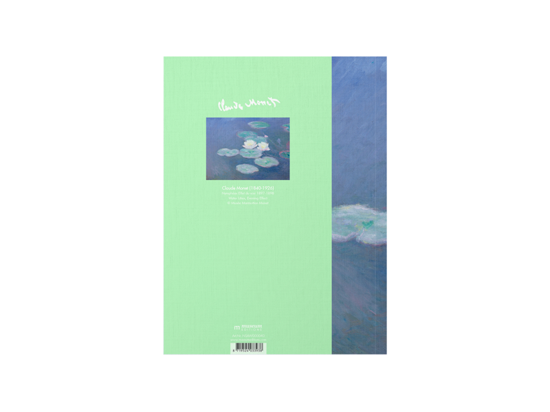 Softcover kunst schetsboek, Monet, Waterlelies in avondlicht