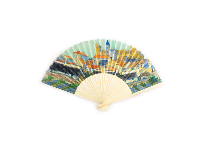 Éventail, Vue des Saintes-Maries-de-la-Mer, Van Gogh