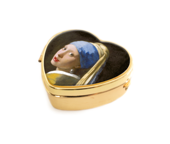 Pillendose, Herzform, Mädchen mit Perlenohrring, Vermeer