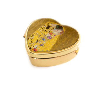 Pillendose, Herzform, Klimt, der Kuss