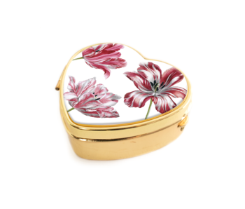 Pill box heartshape , Merian, Three tulips