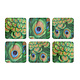 Onderzetters, Pauwen, set van 6