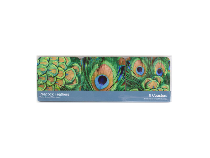 Onderzetters, set van 6,  Pauwen