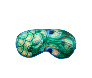 Sleeping mask, peacock feathers