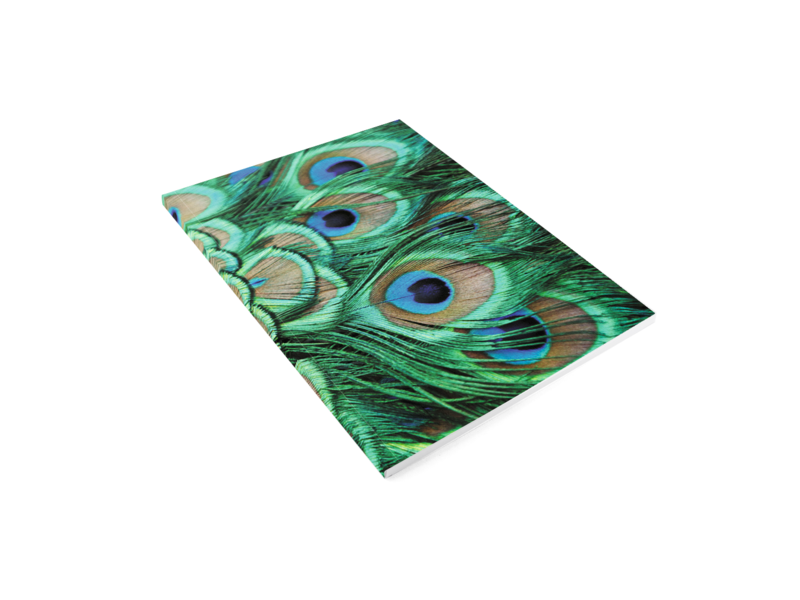 Softcover kunst schetsboek,  Pauwen veren