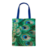 Baumwolltasche mit Futter,  Pfauenfedern