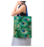 Baumwolltasche mit Futter,  Pfauenfedern