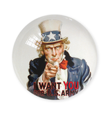Glazen bolle  presse papier,  Wereld Oorlog  I, I want you