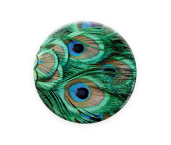 Spiegeltje, Ø 80 mm,  Pauwen veren