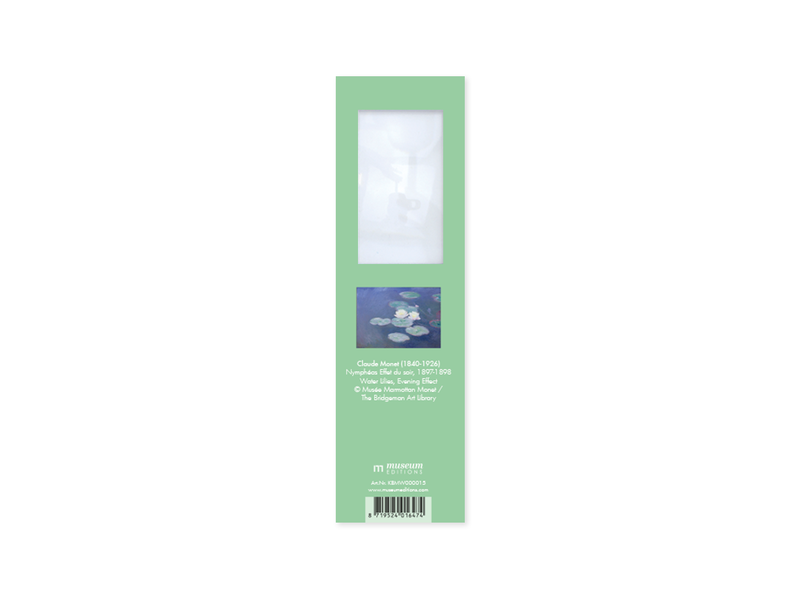 Marque-page avec loupe,  Nympheas effet du soir, Monet