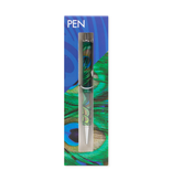 Ballpen in box, peacock feathers Ballpen in box, peacock feathers