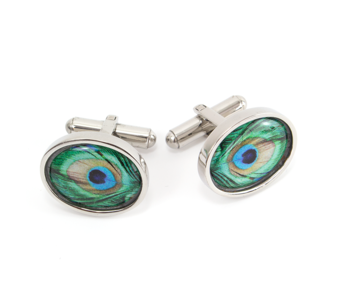 Cufflinks , Peacock feathers