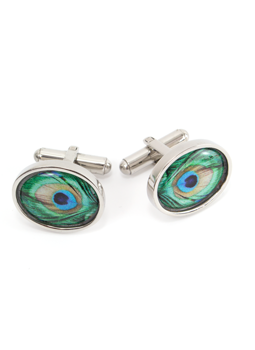 Cufflinks , Peacock feathers