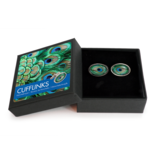Cufflinks, Peacock feathers