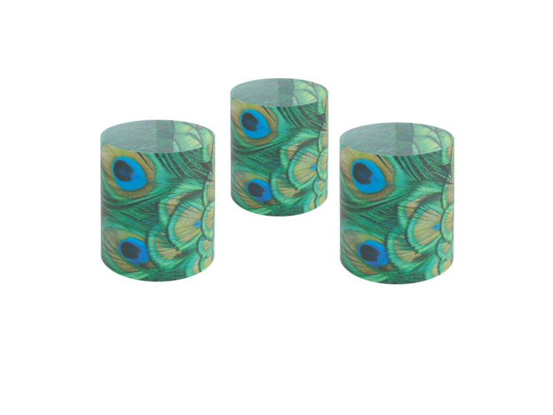 Wind lichtjes, set van 3, , Pauwen veren