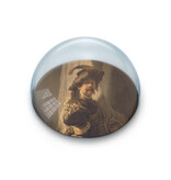 Glazen bolle  presse papier, Rembrandt, De Vaandeldrager