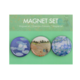 Set van 3 ronde ijskast magneten, Monet, Waterlelies