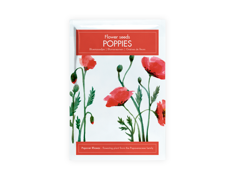 Postkaart zaad zakje, Klaprozen