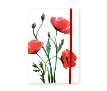 Softcover-Notizbuch, A5, Mohnblumen