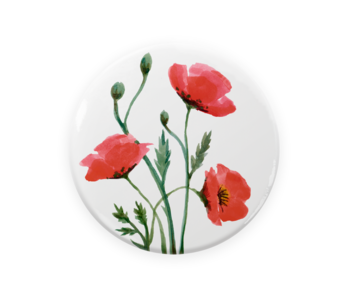 Espejo de bolsillo,  Ø 80 mm, Amapolas