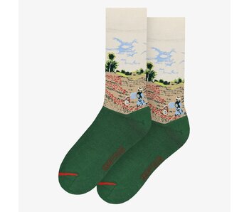 Kunstsocken, Größe 36-40, Monet, Feld mit Mohnblumen