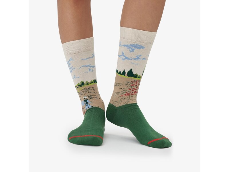 Chaussettes d'art, taille 36-40, Monet, Champ de coquelicots