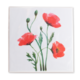Brillenputztuch, 18x18 cm, Mohnblumen