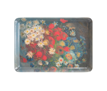 Serviertablett Mini, 21 x 14 cm, Van Gogh, Stillleben mit Feldblumen und Rosen