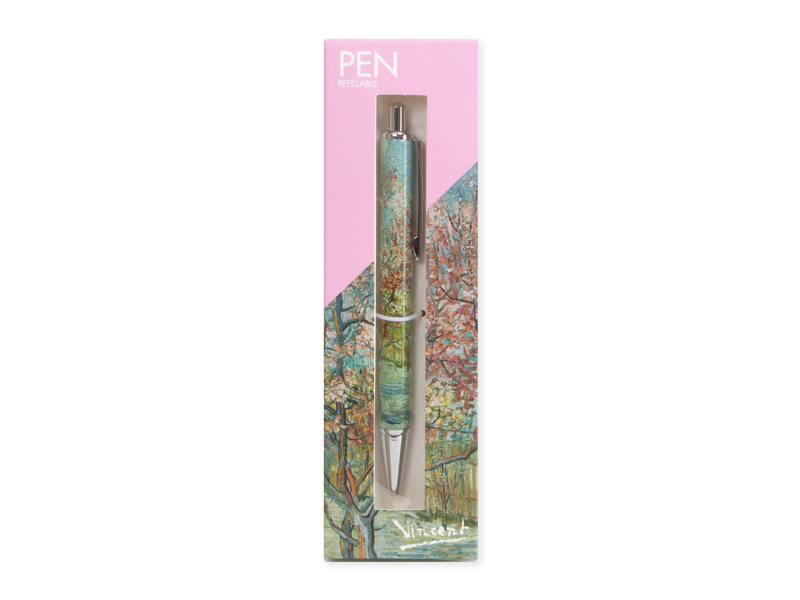 Balpen in doosje, Roze perzikbomen (Souvenir de Mauve), Van Gogh