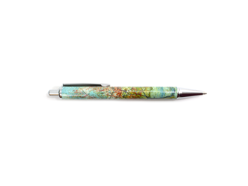 Balpen in doosje, Roze perzikbomen (Souvenir de Mauve), Van Gogh