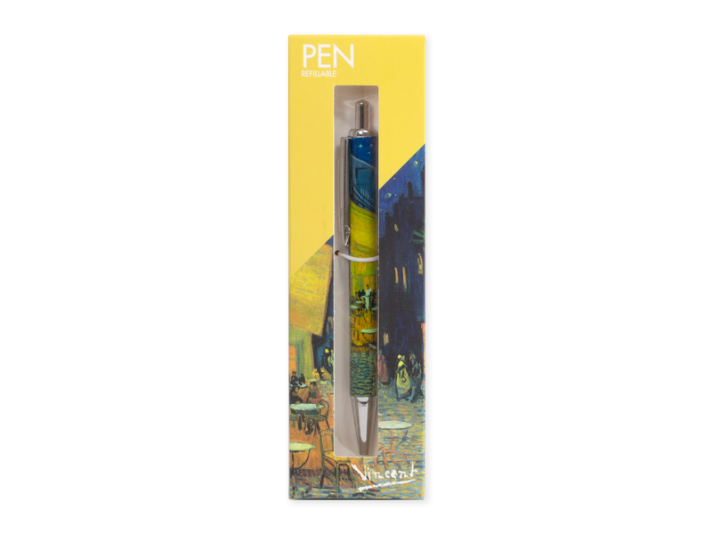 Ballpen in box , Vincent van Gogh, Terrace of a café at night
