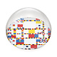 Glazen bolle  presse papier, Mondriaan, Victory Boogie Woogie