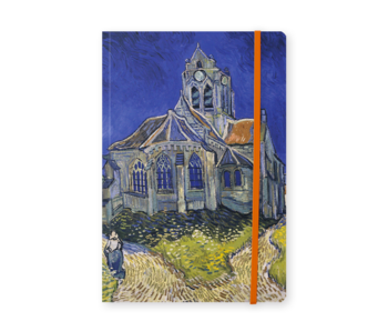 Softcover-Notizbuch, A5,  Kirche in Auvers-sur-Oise, Van Gogh