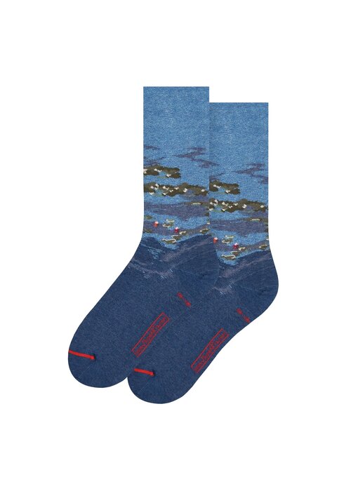 Kunstsocken, Größe 40-46, Monet, Seerosen im Abendlicht