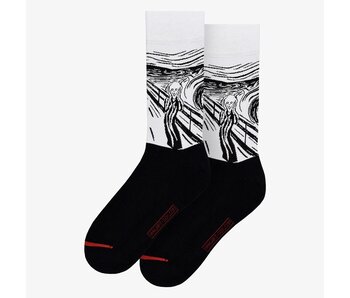 Calcetines artísticos, talla 36-40,  Edvard Munch,El grito, en blanco y negro