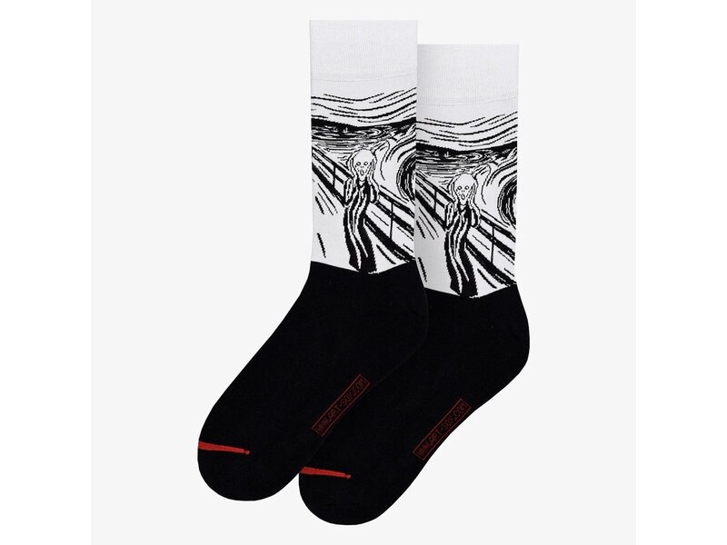 Kunstsocken, Größe36-40, Edvard Munch, Der Schrei,Schwarz und weiß