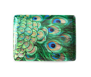 MIDI dienblad ,  (27 x 20 cm) , Pauwen veren