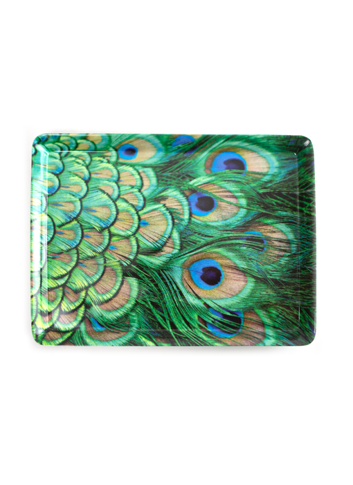 MIDI tray,  (27 x 20 cm), Peacock feathers