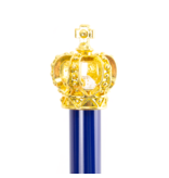Blauer Kugelschreiber mit goldener Krone
