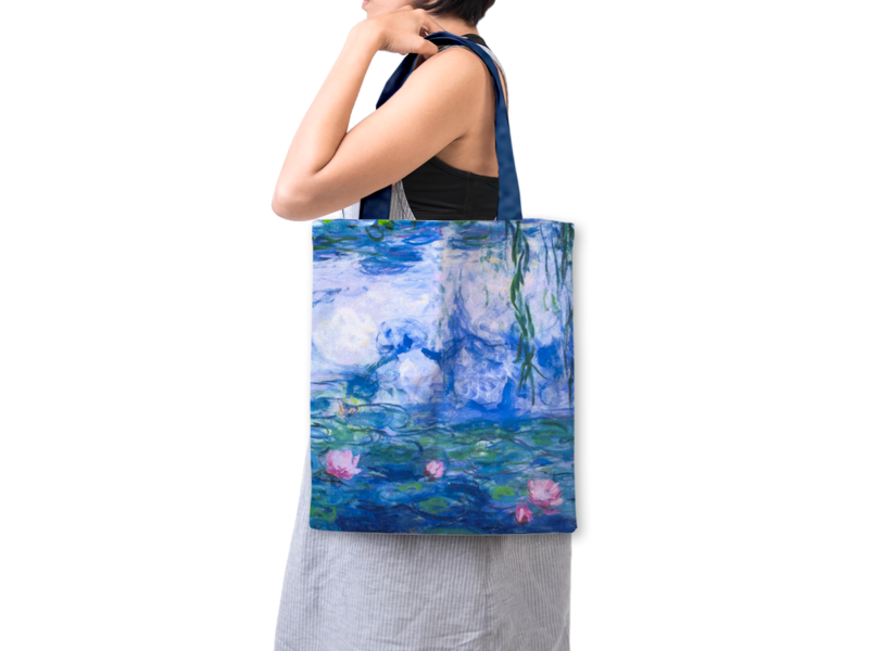 Gevoerde katoenen tas Luxe, Monet, Waterlelies