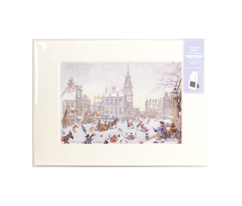Passe-partout met reproductie, L,  Anton Pieck, Amsterdams IJstafereel