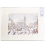 Passe-partout, L, 40 x 30 cm,  Anton Pieck, escena de hielo de Ámsterdam Passe-partout, L, 40 x 30 cm,  Anton Pieck, escena de hielo de Ámsterdam