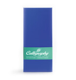 Pauwenveren pen met inkt en houder, blauwe doos