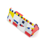 Opvouwbare brillenkoker met lensdoekje, Mondriaan, Boogie Woogie