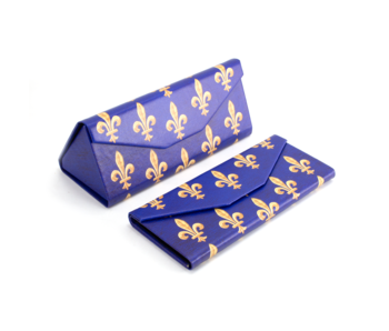 Foldable spectacle case with lens cloth , Fleur de Lys