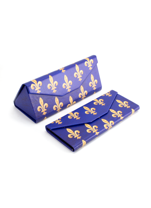 Estuche plegable para gafas con gamuza , Fleur de Lys