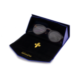 Foldable spectacle case with lens cloth ,Fleur de Lys