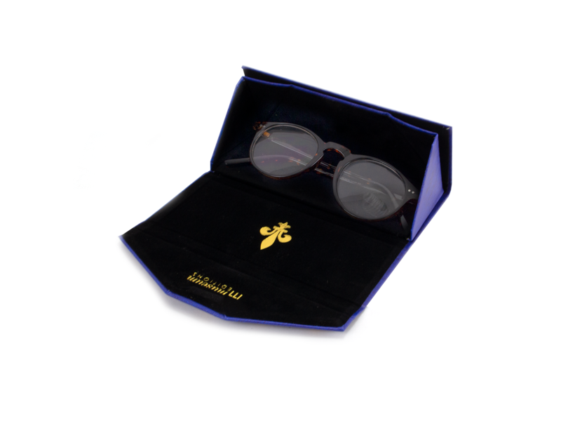 Foldable spectacle case with lens cloth ,Fleur de Lys