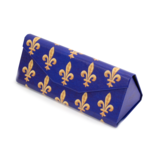 Foldable spectacle case with lens cloth ,Fleur de Lys