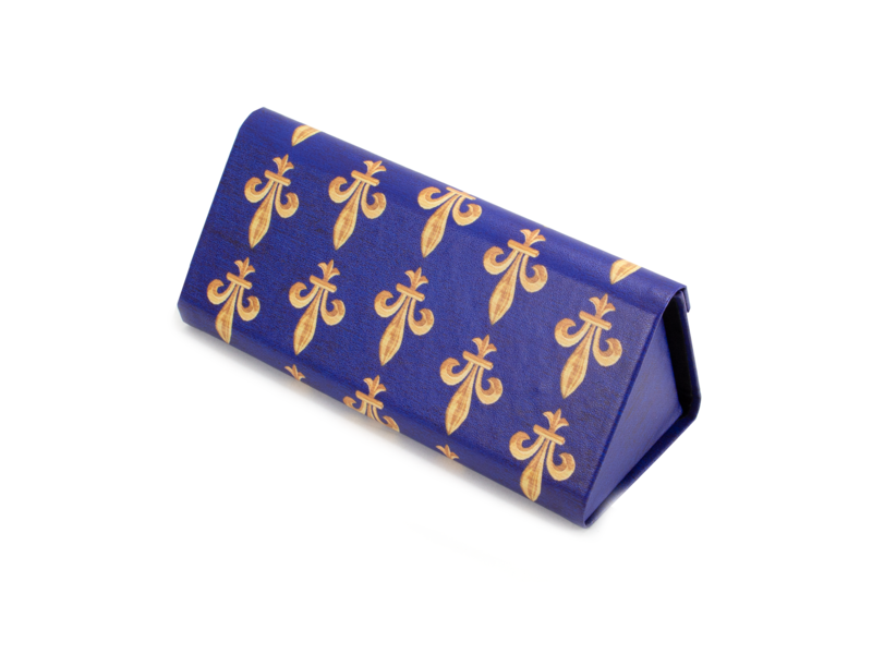 Foldable spectacle case with lens cloth ,Fleur de Lys